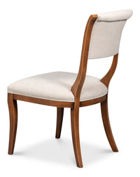 Klismos Dining Chairs in Antiqued Walnut and Cream, Sets of 2 - view 5