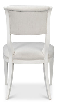 Klismos Dining Chairs in White with Cream Seats, Sets of 2 - view 4