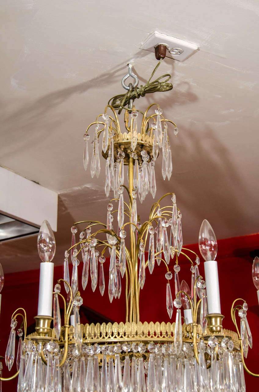 Top section detail of Baltic Six Light Chandelier.