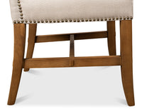 Wingback Dining Chairs in Beige Linen with Nailheads, Sets of 2 - view 9
