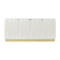 Beaded Hollywood Regency Four Door Credenza - English Georgian America