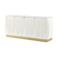 Beaded Hollywood Regency Four Door Credenza - English Georgian America