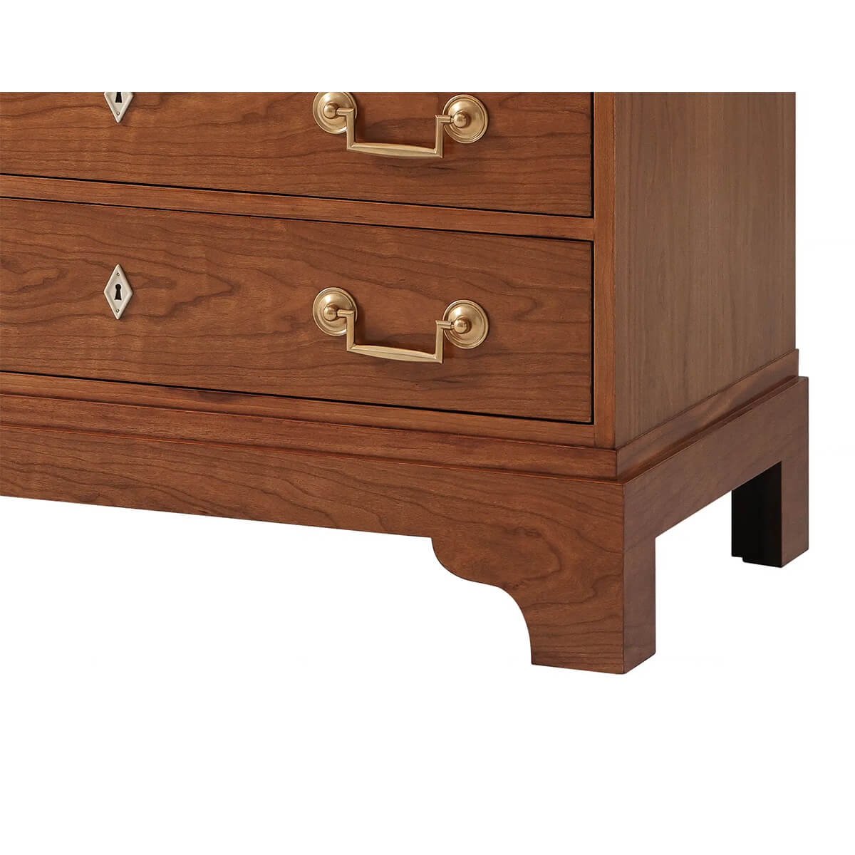 Bottom detail of Biedermeier Sémanier Chest, leg design.