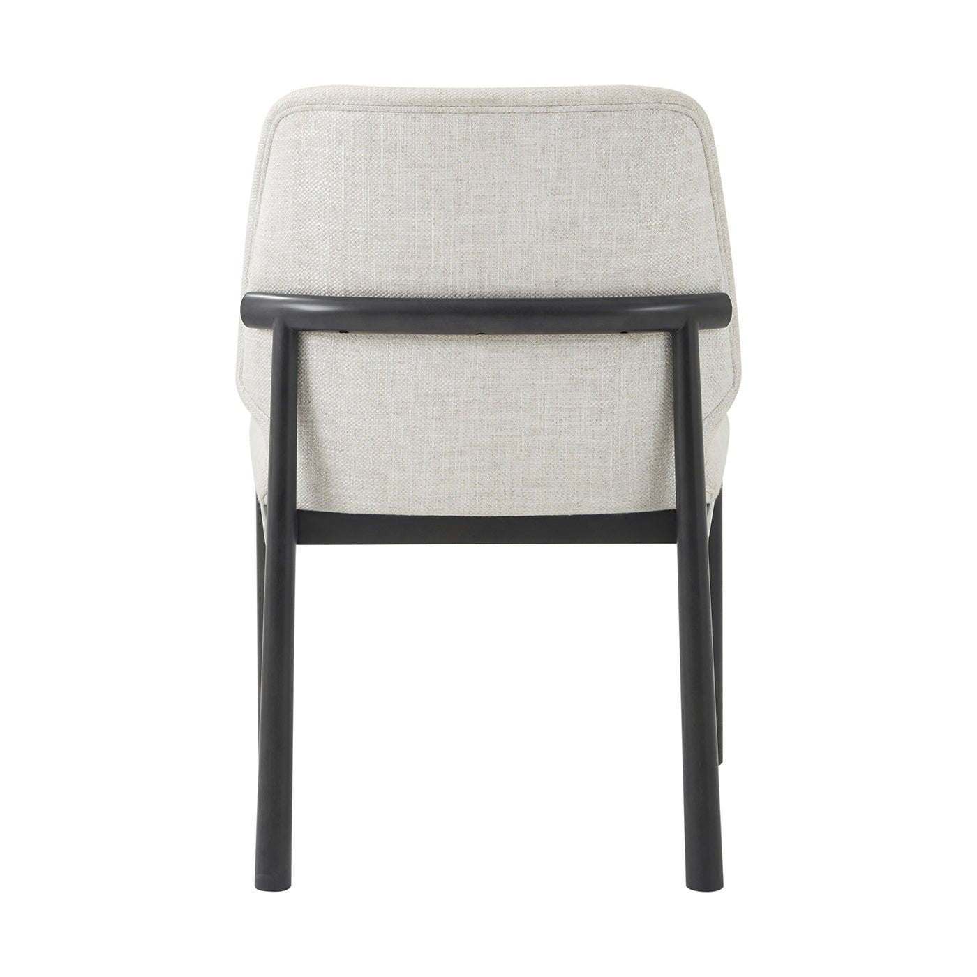 Back close-up of Black Art Deco dining chair.