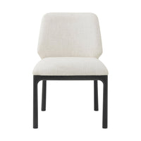 Front close-up of Black Art Deco dining chair.