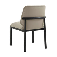 Dining chair, rear angle showcasing backrest and frame.
