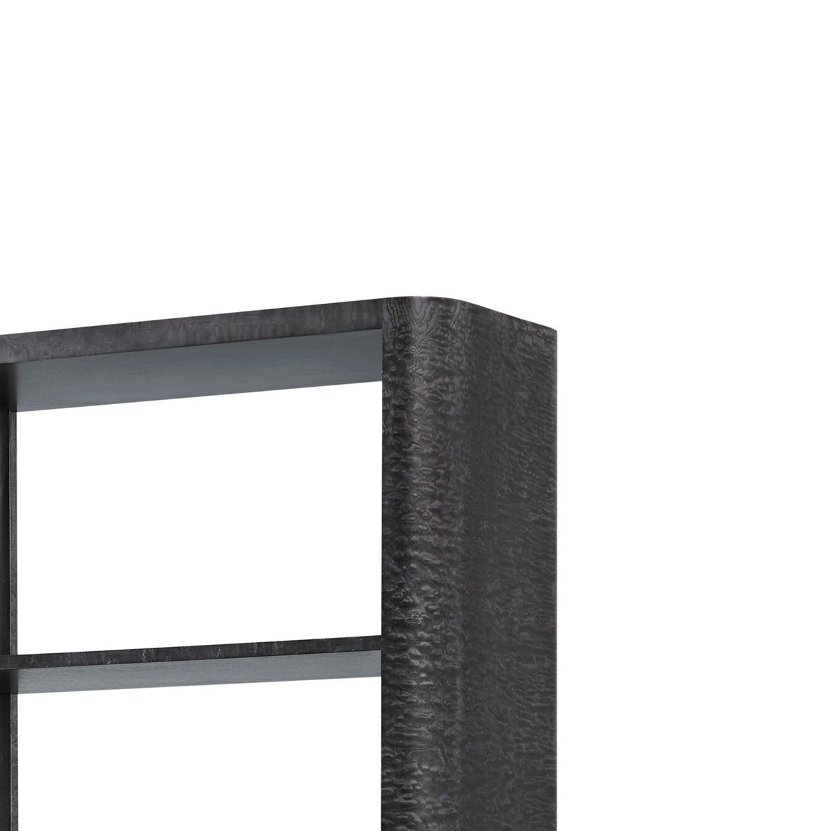 Close-up of bookcase corner texture and design