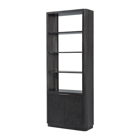 Black Burl Art Deco Bookcase