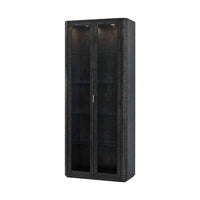 Black Burl Art Deco curio cabinet front view