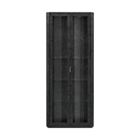 Front view illuminated Black Burl Art Deco cabinet