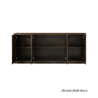 Sideboard open showing interior shelving.