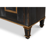 Black French sideboard leg detail and finish.