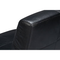 Black Leather Slipper Chair with Oak Sled Base - additional view