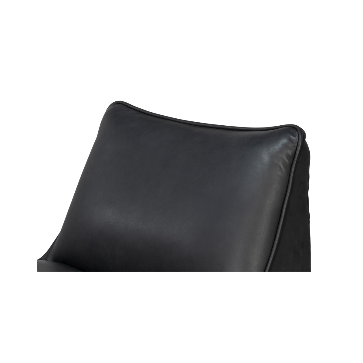 Close-up of chair back cushion on swivel chair.