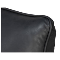 Detail of upper back cushion on slipper chair.