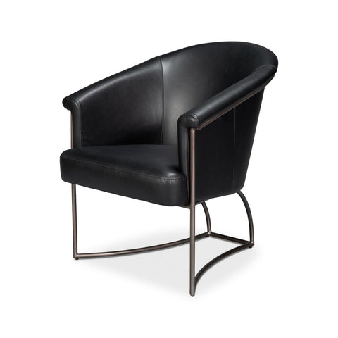 Black Leather Tub Chair