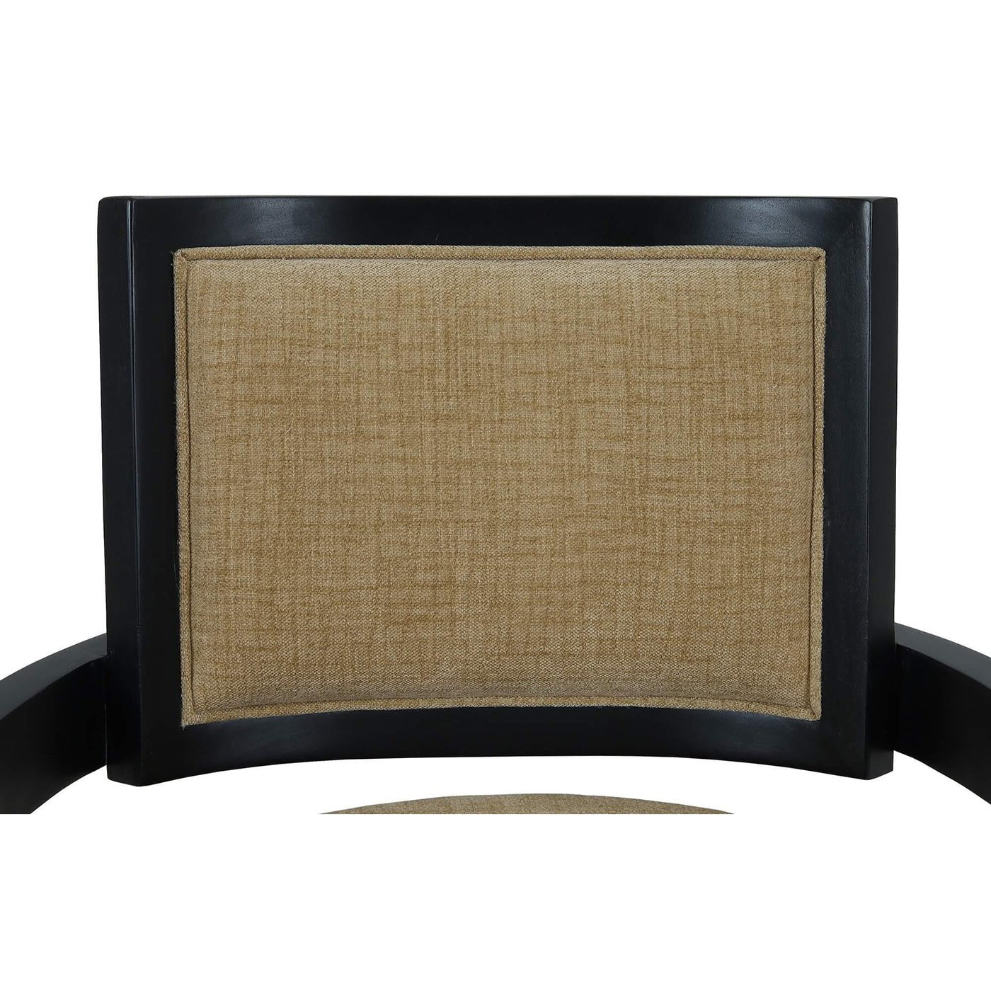 Backrest detail on Black Mid-Century Dining Armchair.