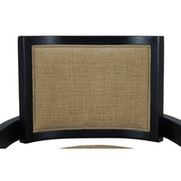 Backrest detail on Black Mid-Century Dining Armchair.