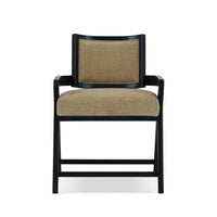Front close-up of Black Mid-Century Dining Armchair.
