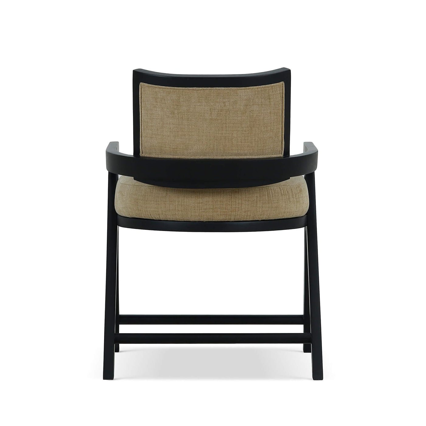 Back view of Black Mid-Century Dining Armchair.