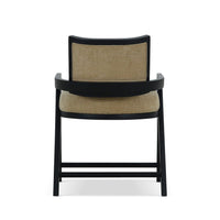 Back view of Black Mid-Century Dining Armchair.
