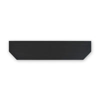 Black display cabinet, top view.