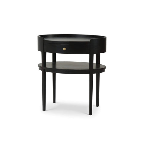 Black Scandinavian Oval Side Table