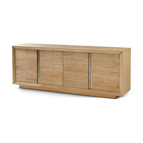 Blonde Wooden Organic Modern Media Cabinet