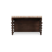 Back view of the kitchen island with solid panel.