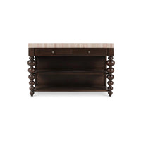 Front view of kitchen island with drawers.