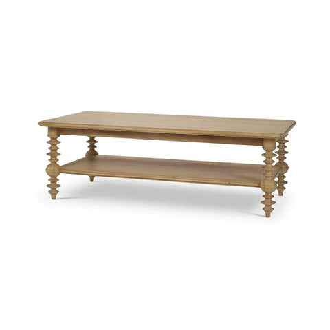 Bobbin Leg Coffee Table in Fruitwood Finish