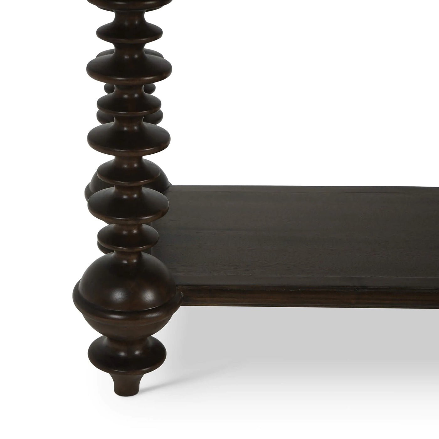 Close-up of bobbin leg showcasing unique design.
