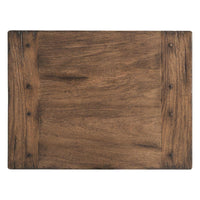 Top surface of wooden nightstand showcasing wood grain.