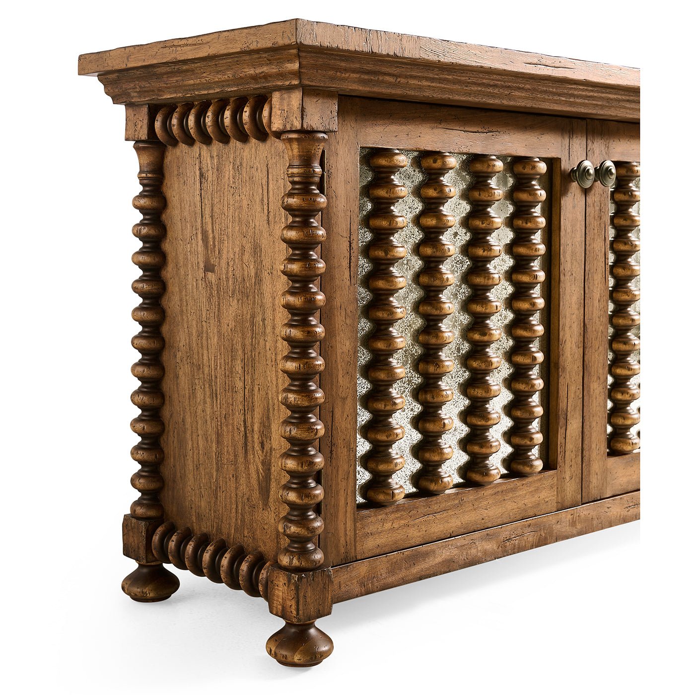 Angled view of console highlighting door details.
