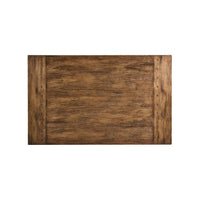 Top view of rustic coffee table with wood grain texture.