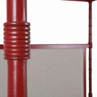 Faux Bamboo Upholstered King Canopy Bed - Scarlet Finish, post detail