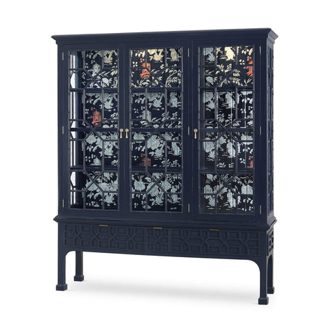 Chippendale Style Faux Bamboo Display Cabinet