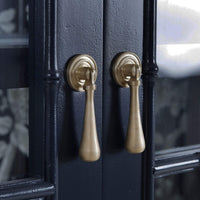 Chippendale Style Faux Bamboo Display Cabinet - Drop pull detail