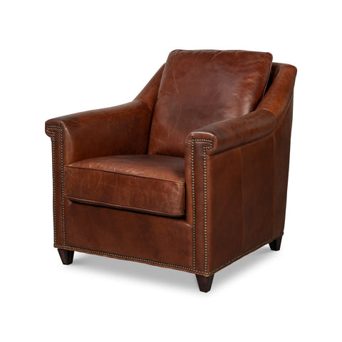 Brown Leather Accent Chair