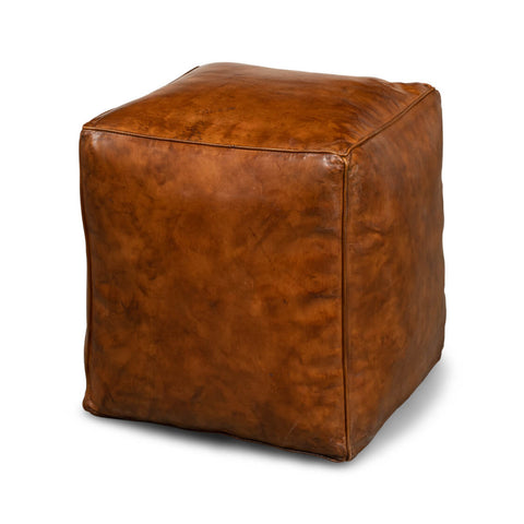 Brown Leather Cube