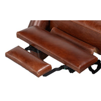 Brown Leather Recliner with Antique Brass Nailheads - additional view