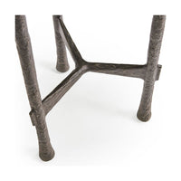Close-up of leg design and structure under table.