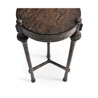 Above angle showing leg connection on accent table.