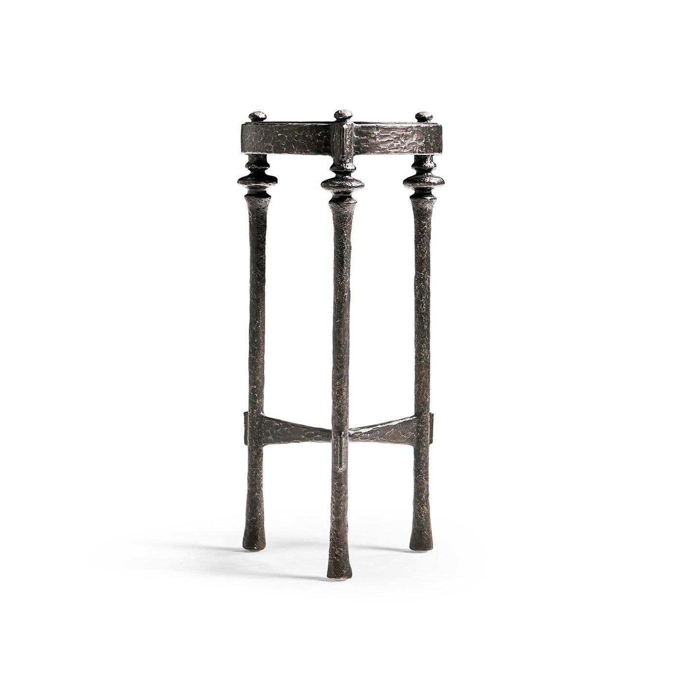 Close-up of table legs designed in brutalist style.