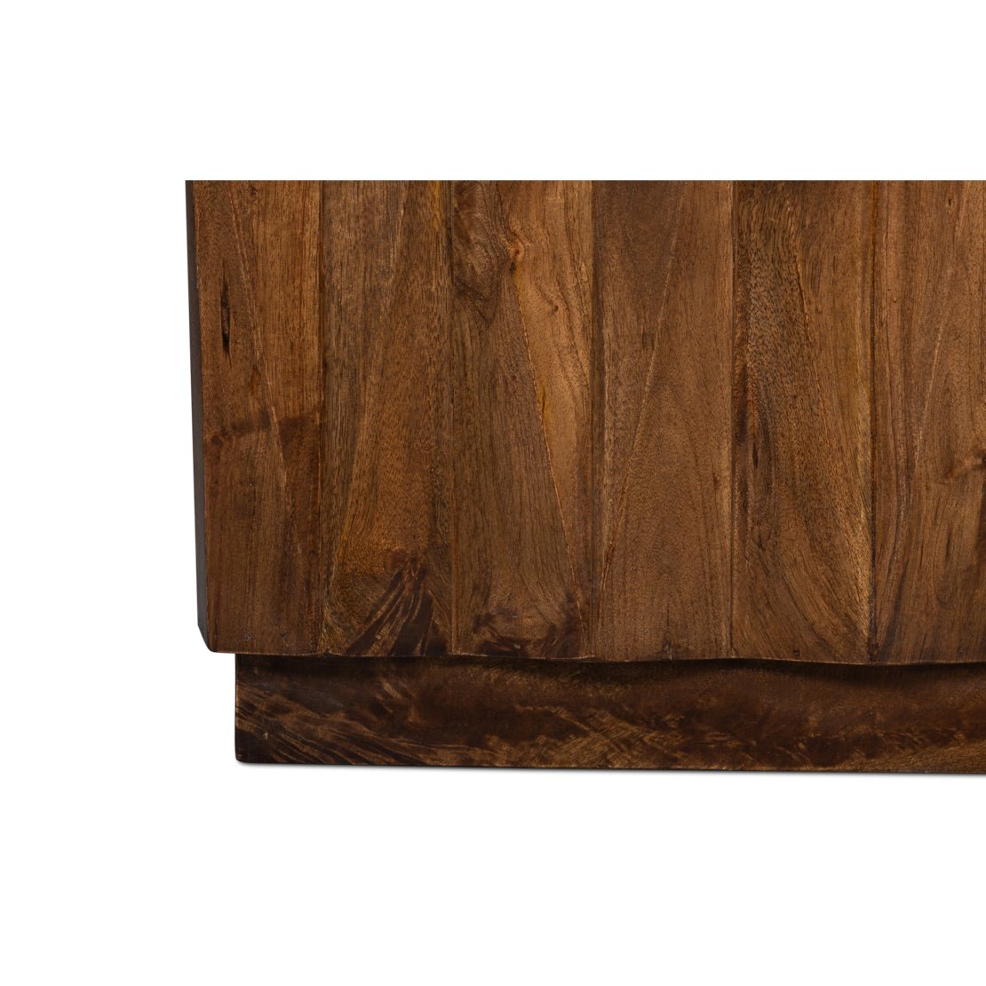 Detailed view of wood coffee table’s texture.