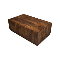 Top view showcasing the wood coffee table surface.