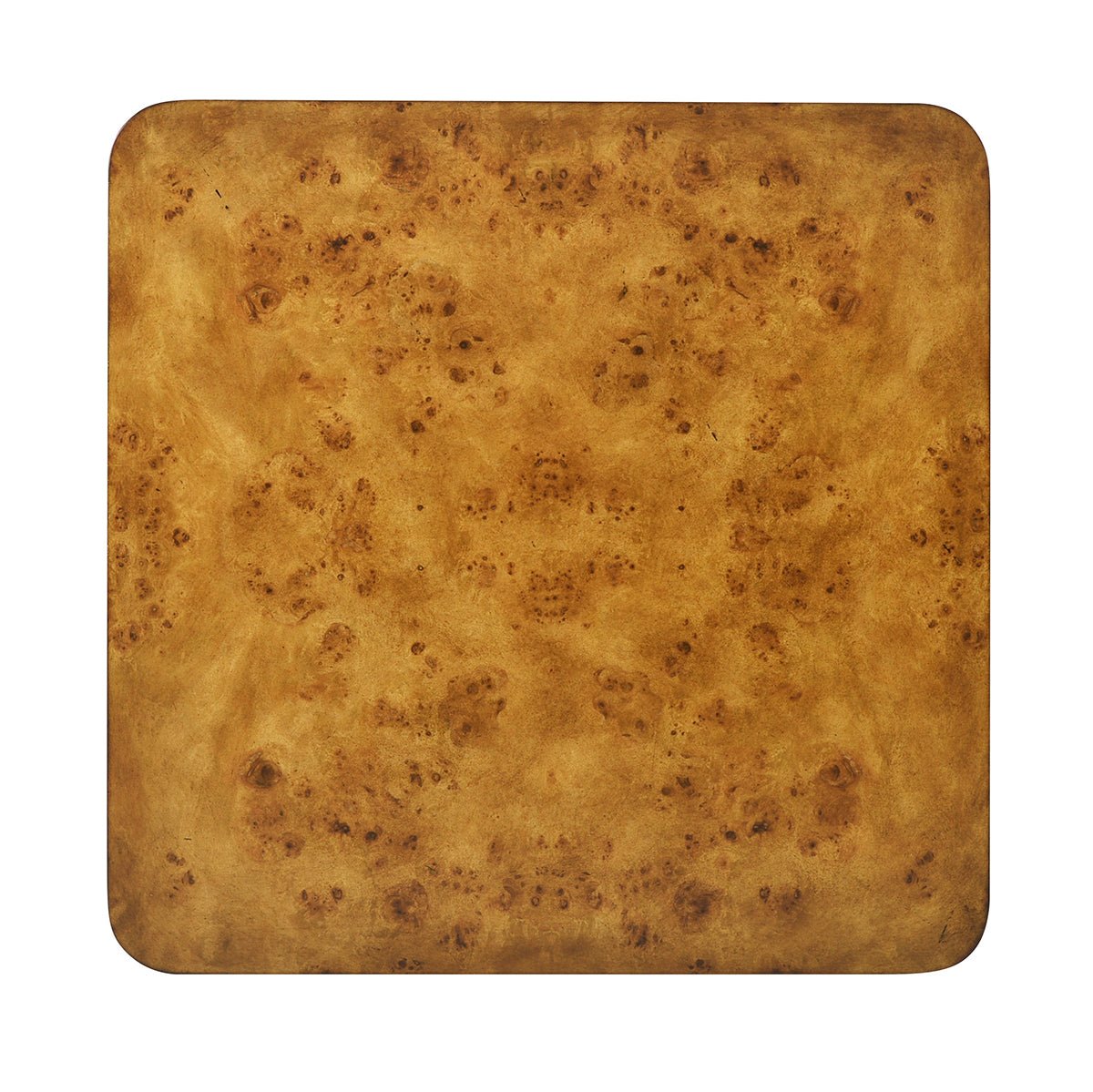 Art Deco burl side table top view.