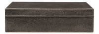 Shagreen Leather Box in Antique Gray, Set of 2