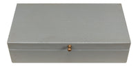 Shagreen Leather Box in Storm Gray, Set of 2