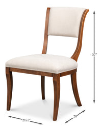 Klismos Dining Chairs in Antiqued Walnut and Cream, Sets of 2 - view 11